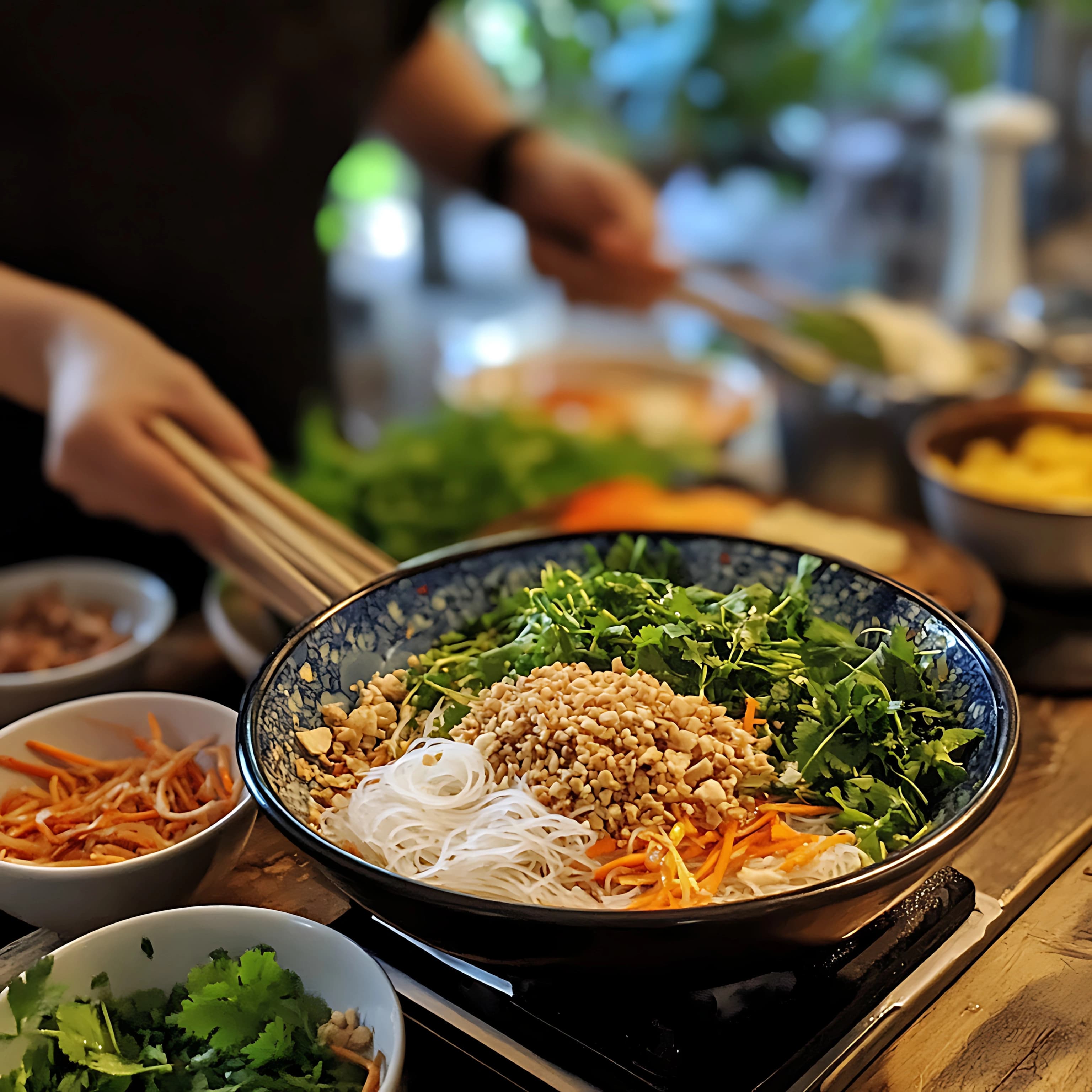 Pho in Hamburg – vietnamesisches Essen, vietnamesische Köche bereiten Pho zu